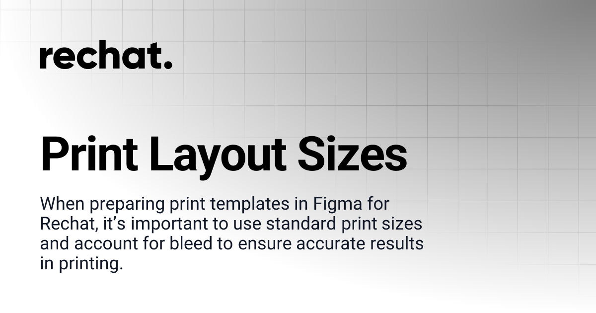 Print Layout Sizes | Rechat. Help Center