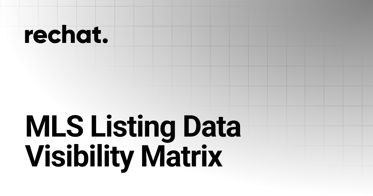 MLS Listing Data Visibility Matrix | Rechat. Help Center